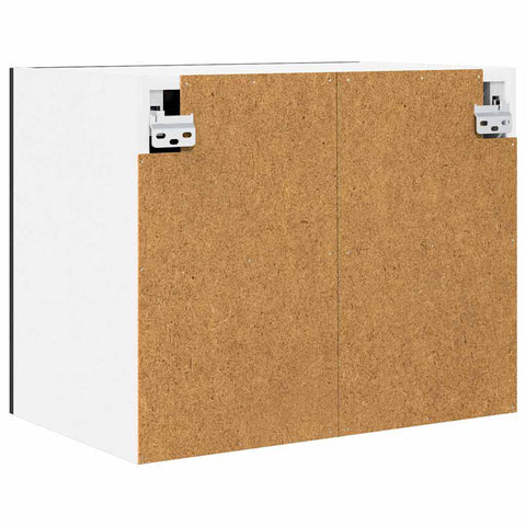 vidaXL Hanging Cabinet Riga 2 pcs Black Oak and White 50 x 31 x 40 cm