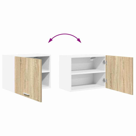 vidaXL Hanging Cabinet Riga Sonoma Oak and White 50 x 31 x 40 cm