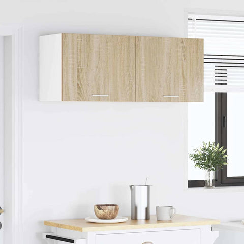 vidaXL Hanging Cabinet Riga 2 pcs Sonoma Oak and White 50 x 31 x 40 cm