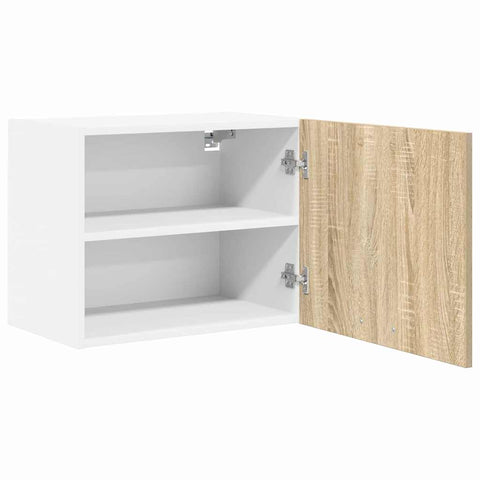 vidaXL Hanging Cabinet Riga 2 pcs Sonoma Oak and White 50 x 31 x 40 cm