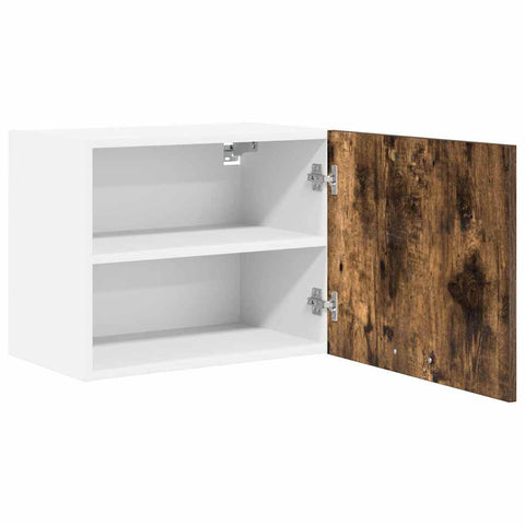 vidaXL Hanging Cabinet Riga Smoked Oak and White 50 x 31 x 40 cm