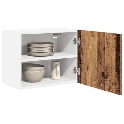vidaXL Hanging Cabinet Riga Old Wood and White 50 x 31 x 40 cm