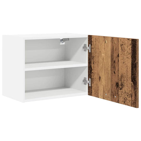 vidaXL Hanging Cabinet Riga 2 pcs Old Wood and White 50 x 31 x 40 cm