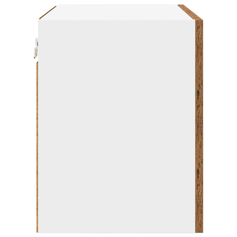 vidaXL Hanging Cabinet Riga 2 pcs Old Wood and White 50 x 31 x 40 cm