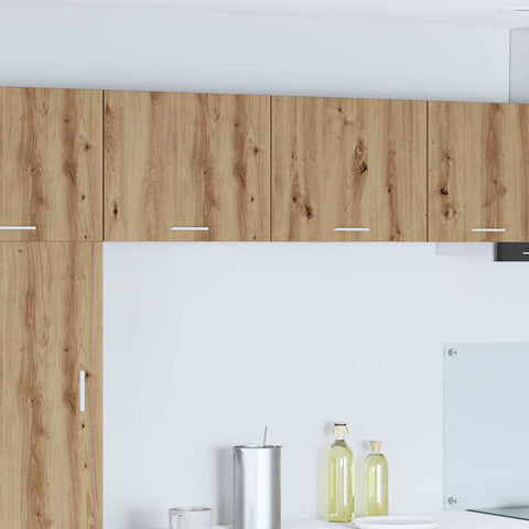 vidaXL Hanging Cabinet with Shelf Riga 2 pcs Artisan Oak and White