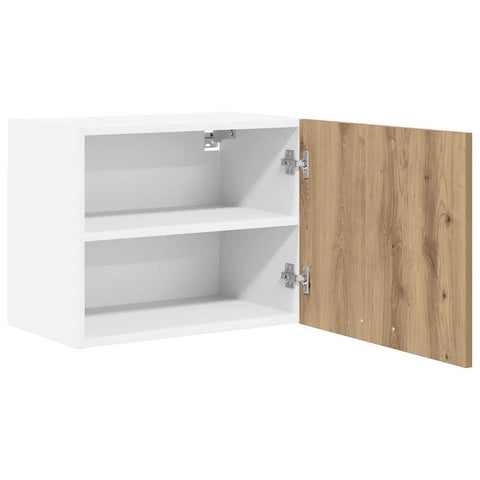 vidaXL Hanging Cabinet with Shelf Riga 2 pcs Artisan Oak and White