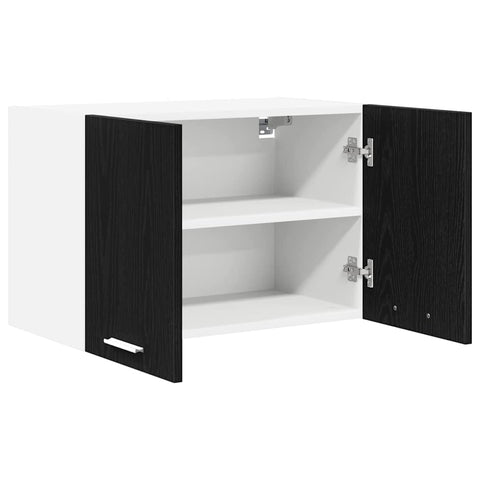 vidaXL Hanging Cabinet Riga 2 pcs Black Oak and White 60 x 31 x 40 cm