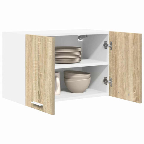 vidaXL Hanging Cabinet Riga Sonoma Oak and White 60 x 31 x 40 cm