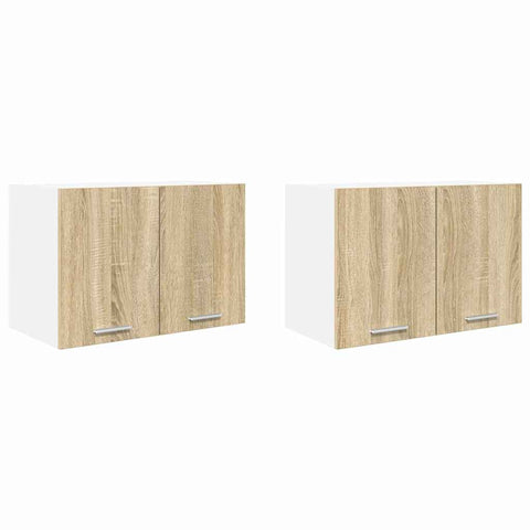 vidaXL Hanging Cabinet Riga 2 pcs Sonoma Oak and White 60 x 31 x 40 cm
