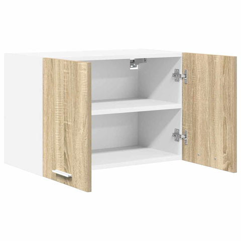 vidaXL Hanging Cabinet Riga 2 pcs Sonoma Oak and White 60 x 31 x 40 cm