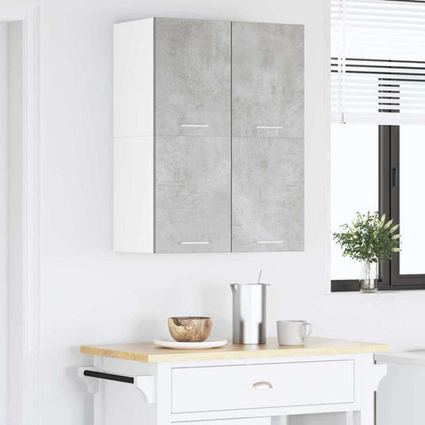 vidaXL Hanging Cabinet Riga Concrete Grey and White 60 x 31 x 40 cm