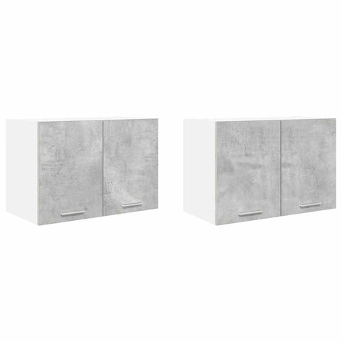 vidaXL Hanging Cabinet with Shelf Riga 2 pcs Concrete Grey and White