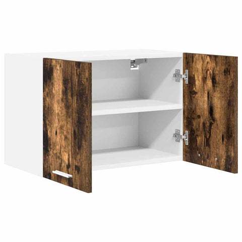 vidaXL Hanging Cabinet Riga Smoked Oak and White 60 x 31 x 40 cm