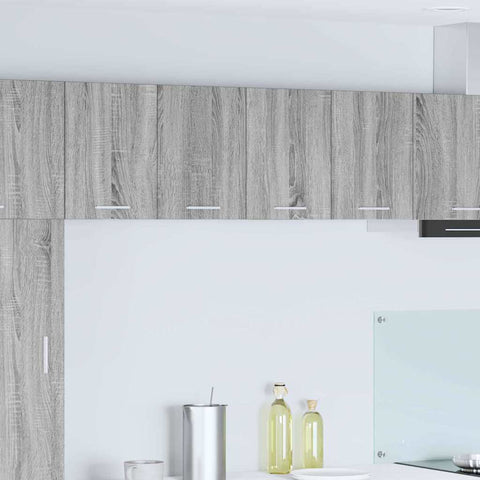 vidaXL Hanging Cabinet with Shelf Riga 2 pcs Grey Sonoma and White