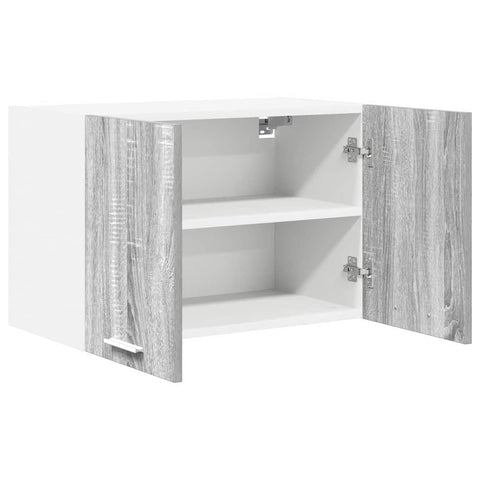 vidaXL Hanging Cabinet with Shelf Riga 2 pcs Grey Sonoma and White