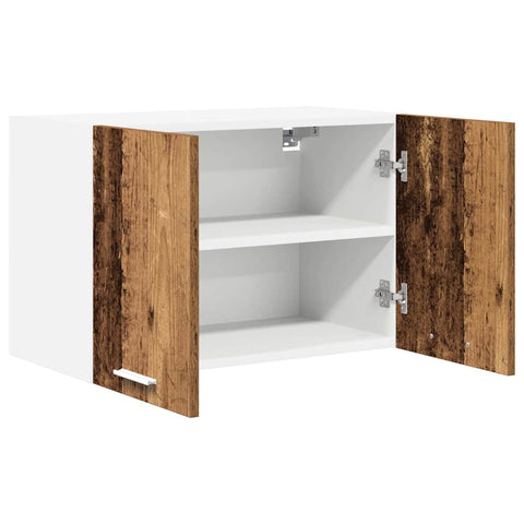 vidaXL Hanging Cabinet Riga 2 pcs Old Wood and White 60 x 31 x 40 cm