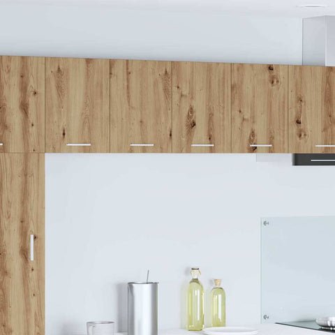 vidaXL Hanging Cabinet with Shelf Riga 2 pcs Artisan Oak and White