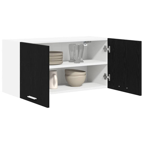 vidaXL Hanging Cabinet Riga Black Oak 80 x 31 x 40 cm Engineered Wood