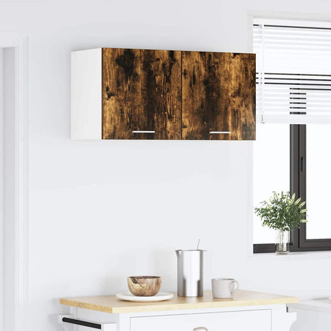 vidaXL Hanging Cabinet Riga Smoked Oak 80 x 31 x 40 cm Engineered Wood