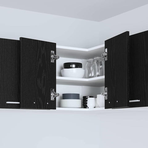 vidaXL Hanging Cabinet Riga Black Oak and White 57 x 57 x 40 cm