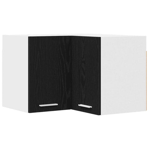 vidaXL Hanging Cabinet Riga Black Oak and White 57 x 57 x 40 cm