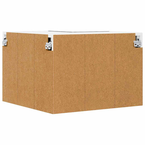 vidaXL Hanging Cabinet Riga Black Oak and White 57 x 57 x 40 cm