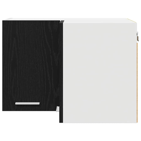 vidaXL Hanging Cabinet Riga Black Oak and White 57 x 57 x 40 cm