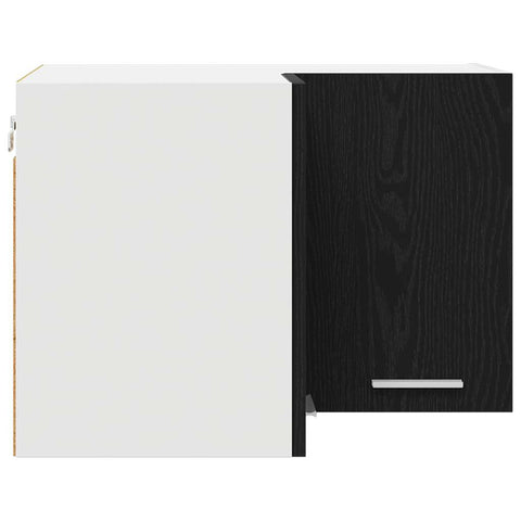 vidaXL Hanging Cabinet Riga Black Oak and White 57 x 57 x 40 cm