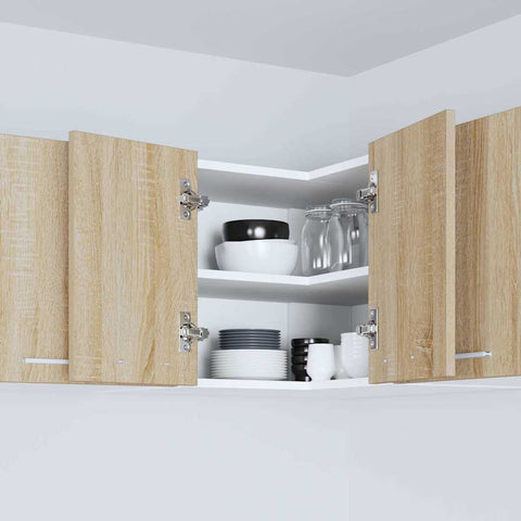 vidaXL Hanging Cabinet Riga Sonoma Oak and White 57 x 57 x 40 cm