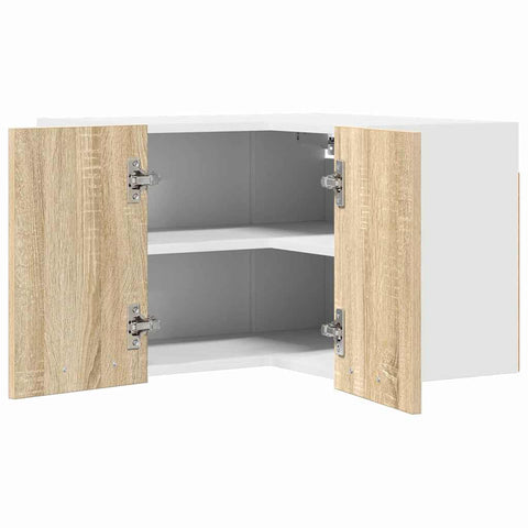 vidaXL Hanging Cabinet Riga Sonoma Oak and White 57 x 57 x 40 cm