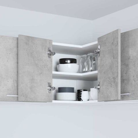 vidaXL Hanging Cabinet Riga Concrete Grey and White 57 x 57 x 40 cm