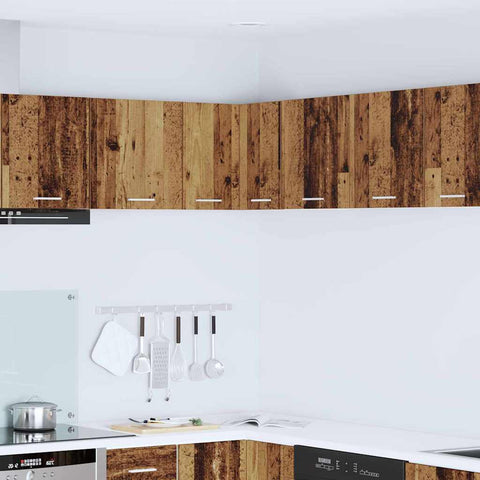 vidaXL Hanging Cabinet Riga Old Wood and White 57 x 57 x 40 cm