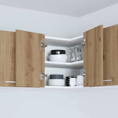 vidaXL Hanging Cabinet Riga Artisan Oak and White 57 x 57 x 40 cm