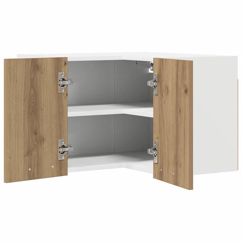 vidaXL Hanging Cabinet Riga Artisan Oak and White 57 x 57 x 40 cm