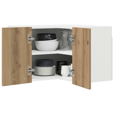 vidaXL Hanging Cabinet Riga Artisan Oak and White 57 x 57 x 40 cm