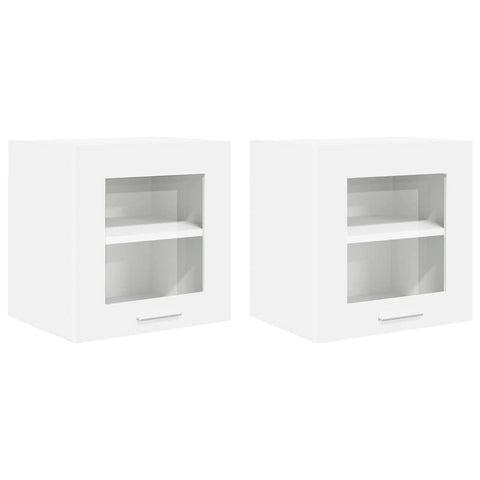 vidaXL Hanging Cabinet with Shelf Riga 2 pcs White 40 x 31 x 40 cm