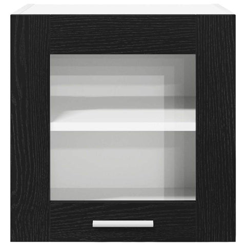 vidaXL Hanging Cabinet with Shelf Riga 2 pcs Black Oak 40 x 31 x 40 cm