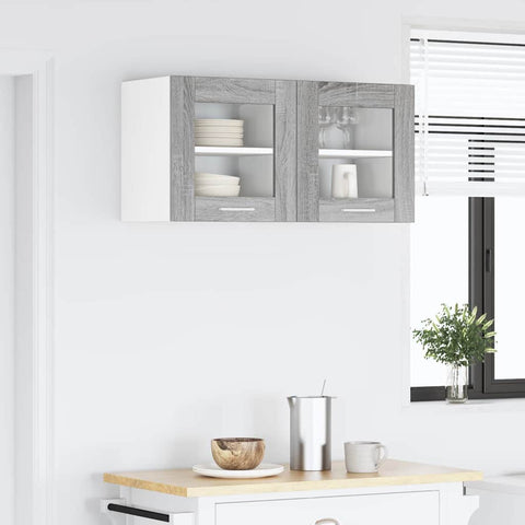 vidaXL Hanging Cabinet with Storage Riga Grey Sonoma 40 x 31 x 40 cm