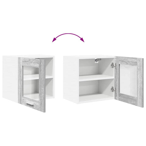 vidaXL Hanging Cabinet with Storage Riga Grey Sonoma 40 x 31 x 40 cm