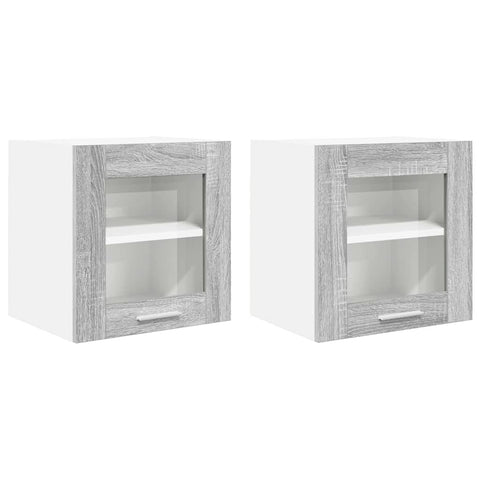 vidaXL Hanging Cabinet Riga 2 pcs Grey Sonoma 40 x 31 x 40 cm