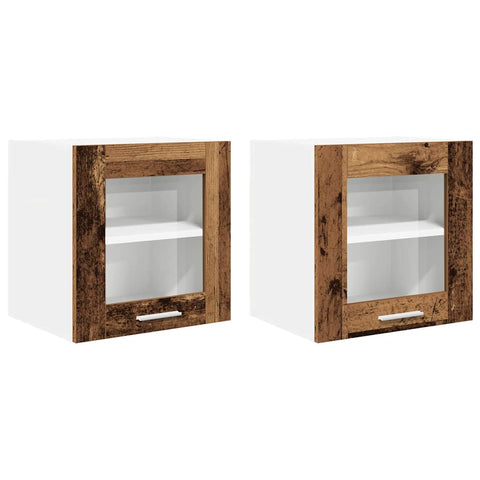 vidaXL Hanging Cabinet with Shelf Riga 2 pcs Old Wood 40 x 31 x 40 cm