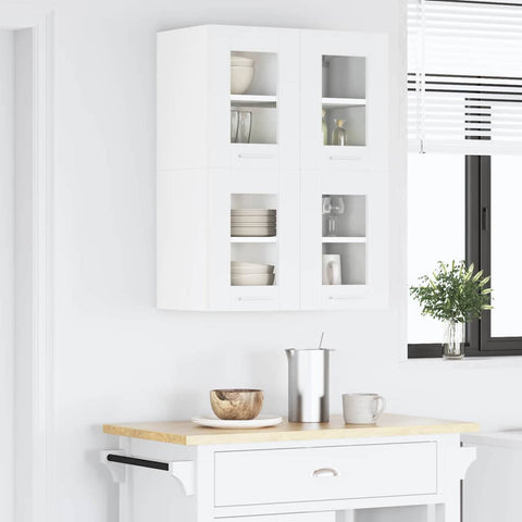 vidaXL Hanging Cabinet with Shelf Riga 2 pcs White 60 x 31 x 40 cm