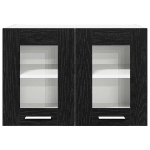 vidaXL Hanging Cabinet with Shelf Riga 2 pcs Black Oak 60 x 31 x 40 cm