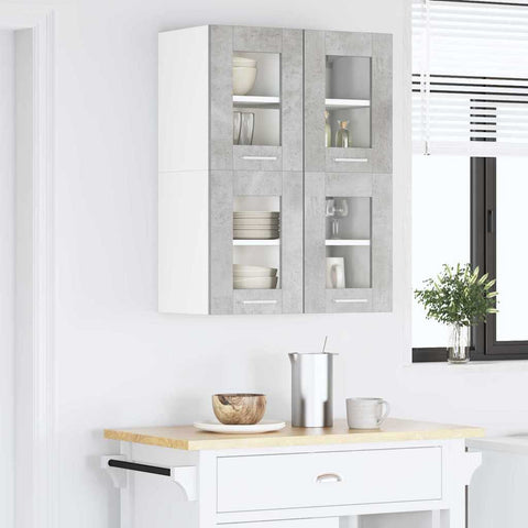 vidaXL Hanging Cabinet with Shelf Riga Concrete Grey 60 x 31 x 40 cm