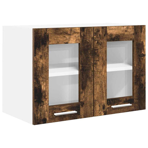 vidaXL Hanging Cabinet with Door Riga 2 pcs Smoked Oak 60 x 31 x 40 cm