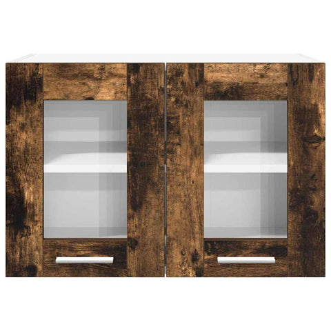 vidaXL Hanging Cabinet with Door Riga 2 pcs Smoked Oak 60 x 31 x 40 cm