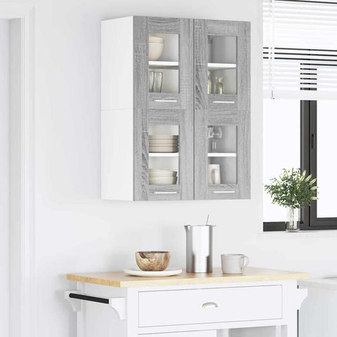 vidaXL Hanging Cabinet with Shelf Riga Grey Sonoma 60 x 31 x 40 cm