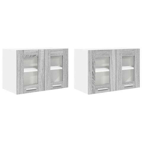 vidaXL Hanging Cabinet Riga 2 pcs Grey Sonoma 60 x 31 x 40 cm