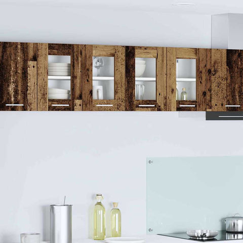 vidaXL Hanging Cabinet with Shelf Riga 2 pcs Old Wood 60 x 31 x 40 cm