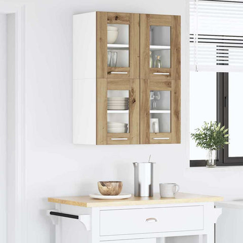 vidaXL Hanging Cabinet with Shelf Riga Artisan Oak 60 x 31 x 40 cm